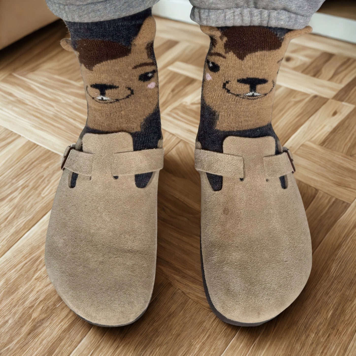 Niedliche Alpaka Socken mit 3D-Alpaka-Motiv – Alpaka Socken aus fairer Produktion