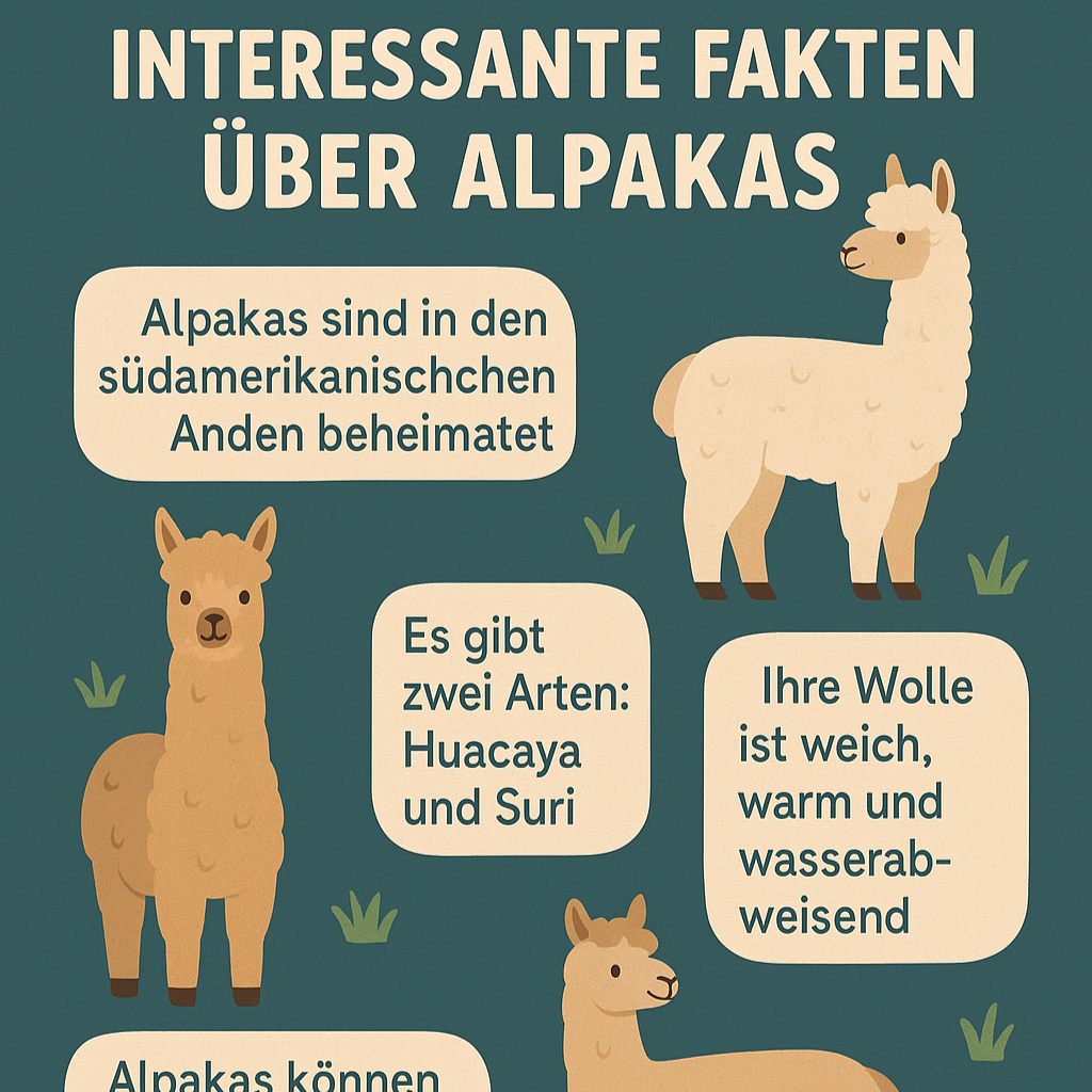 Grafik: Wichtige Informationen über Alpakas kompakt dargestellt