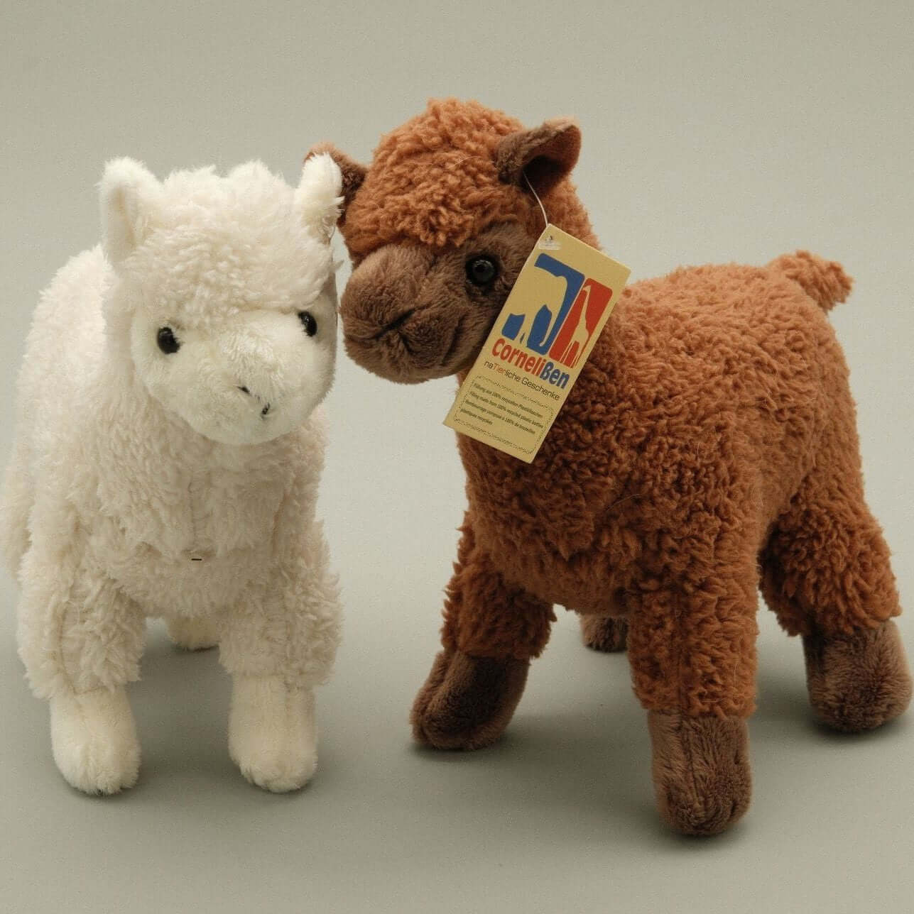 Alpaca stuffed animal 20 cm tall recycled filling Available in brown or white