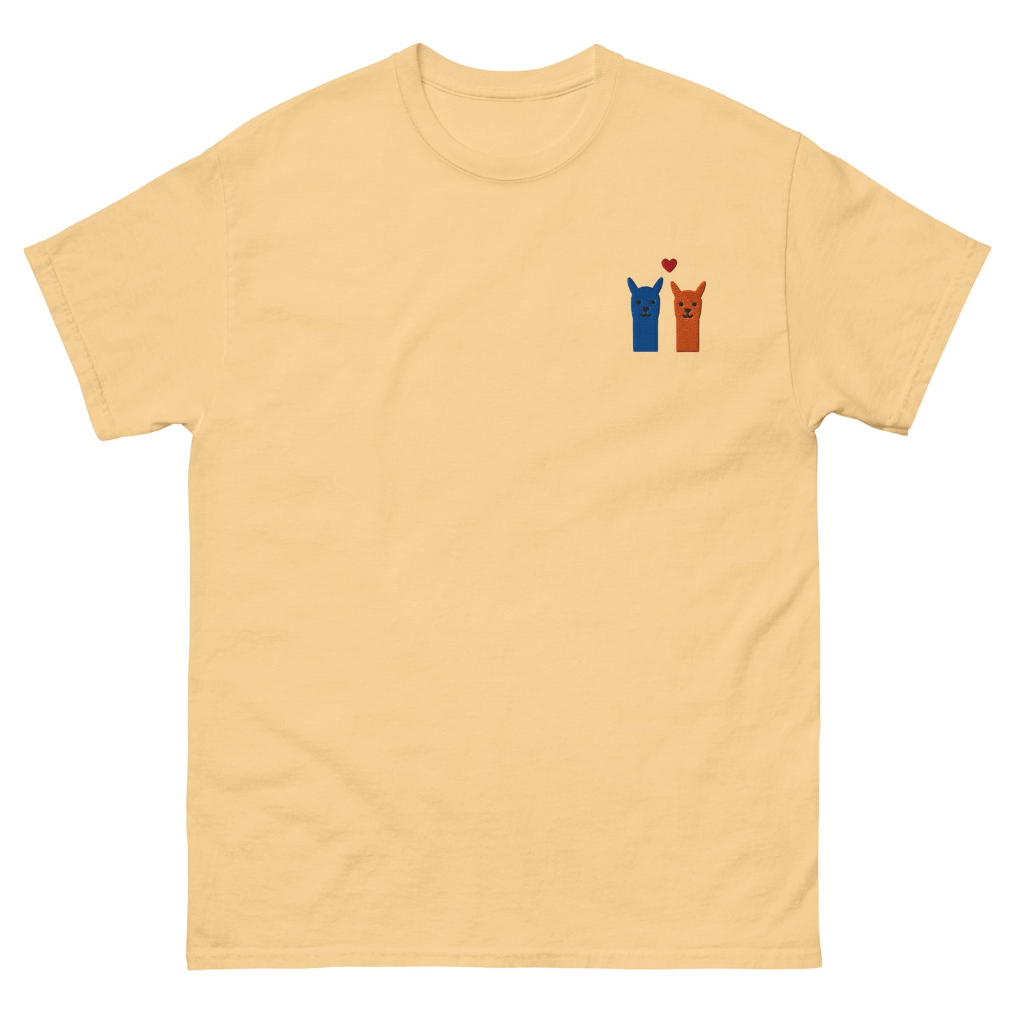 Sommerliches T-Shirt mit Alpaka-Motiv und Herz, aus weicher Baumwolle gefertigt