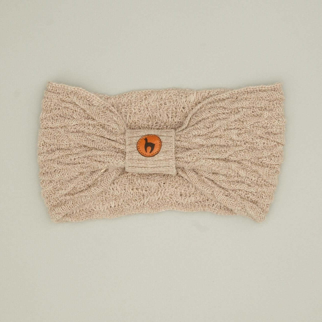 Stirnband mit Knotendetail – Alpaka Winteraccessoire in Beige, Anthrazit, Braun, Schwarz