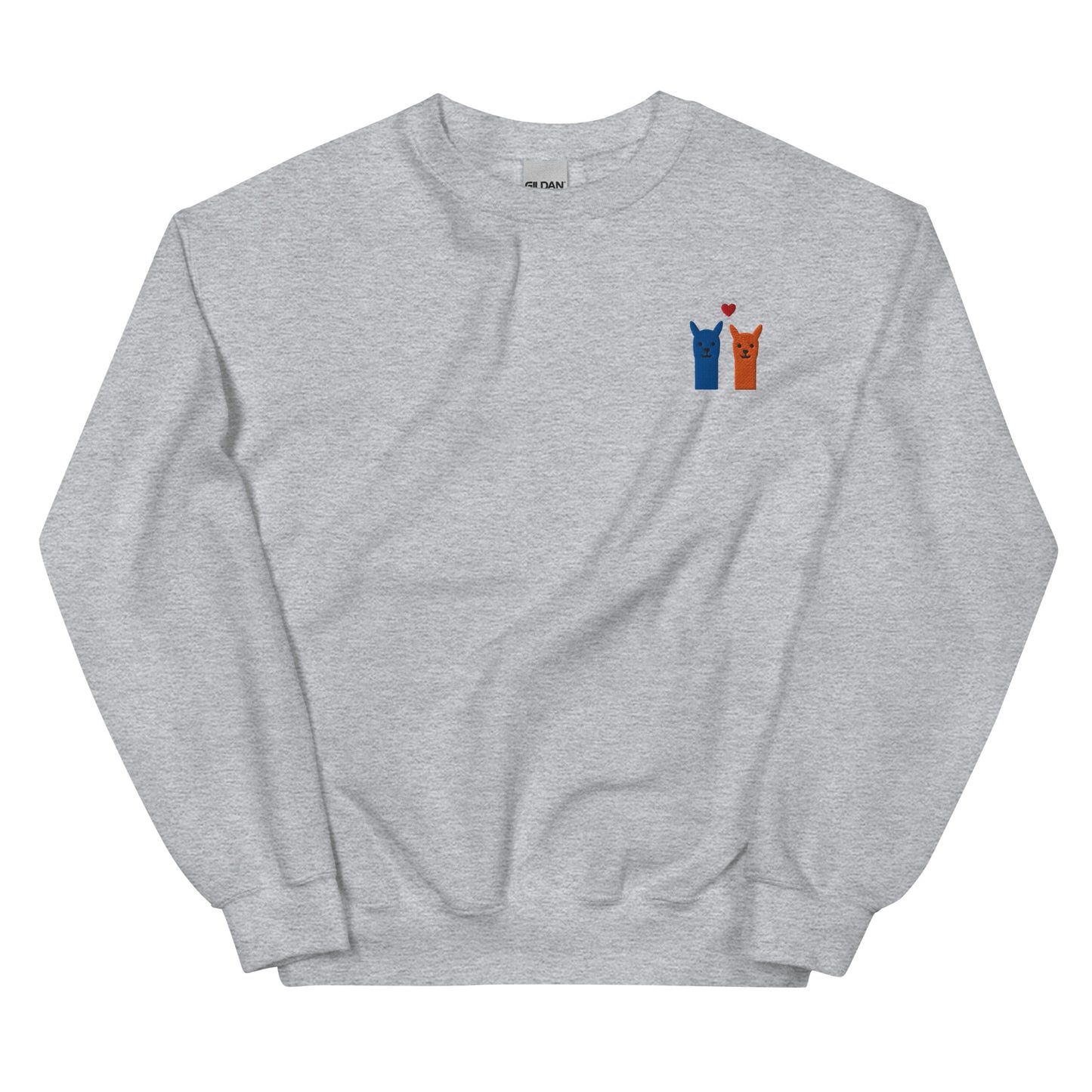 Weicher Baumwollpullover mit Alpaka-Stickerei und Herz-Motiv
