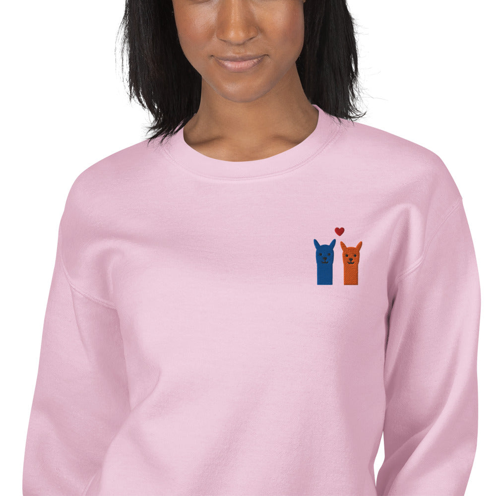 Unisex Alpaka Sweatshirt aus Baumwollmix mit hochwertiger Stickerei