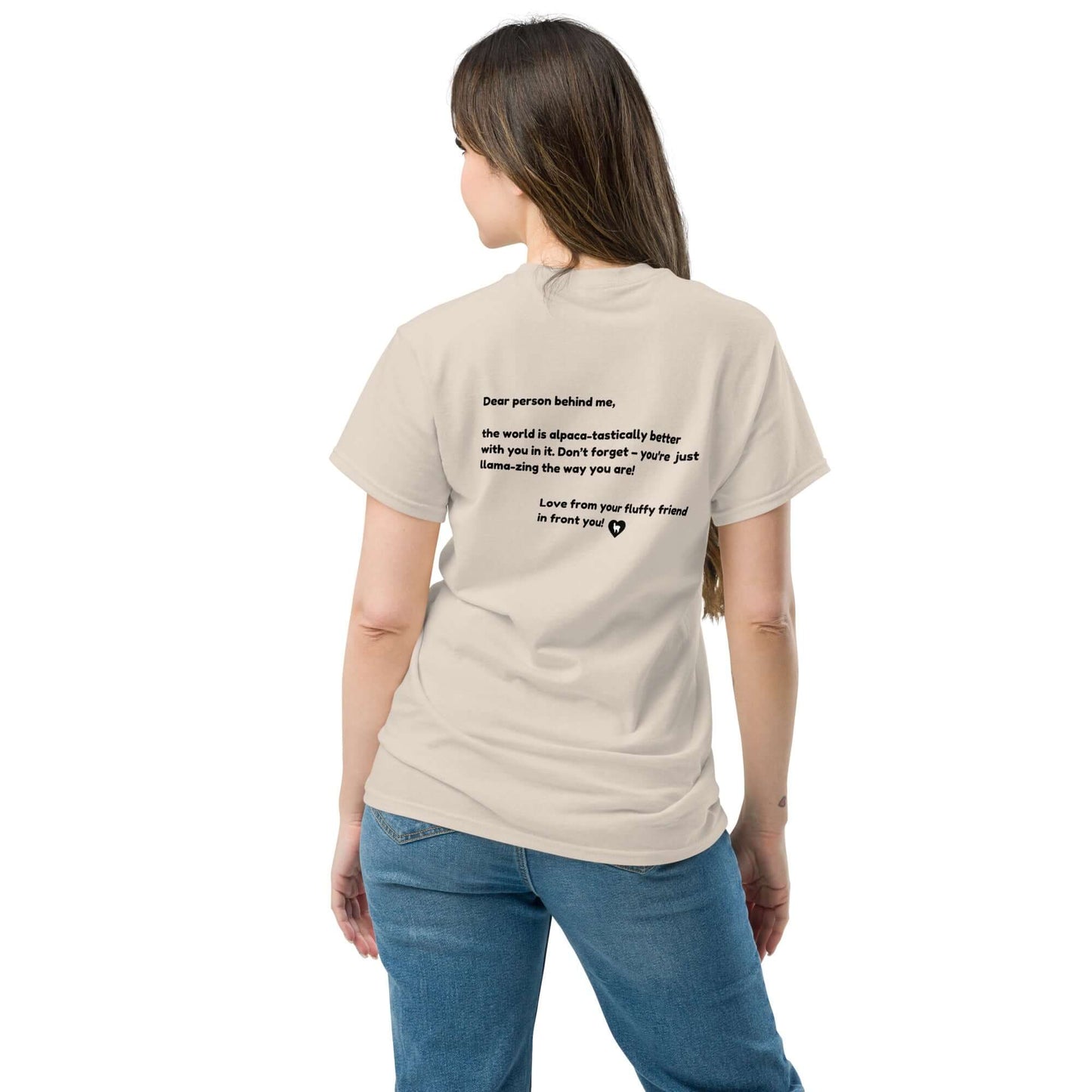 Bequemes Alpaka T-Shirt in klassischem Unisex-Schnitt