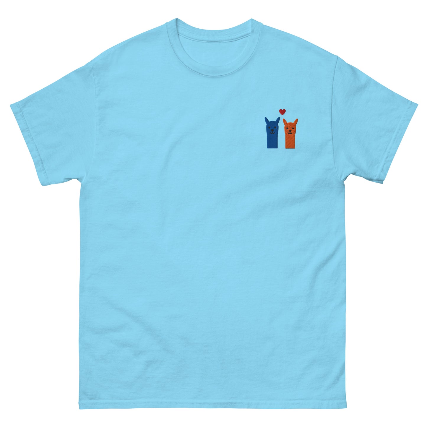 Buntes Alpaka T-Shirt mit hochwertiger Bestickung, geeignet für Damen und Herren