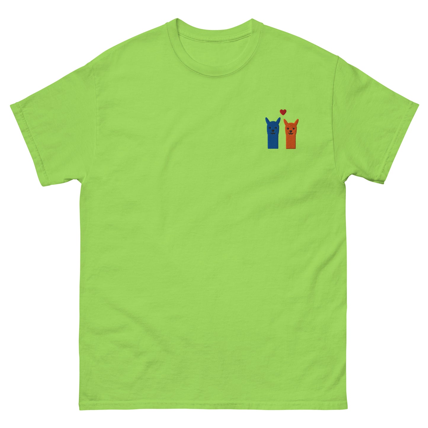 Lustiges Alpaka T-Shirt mit farbenfroher Stickerei, perfekt für den Sommer