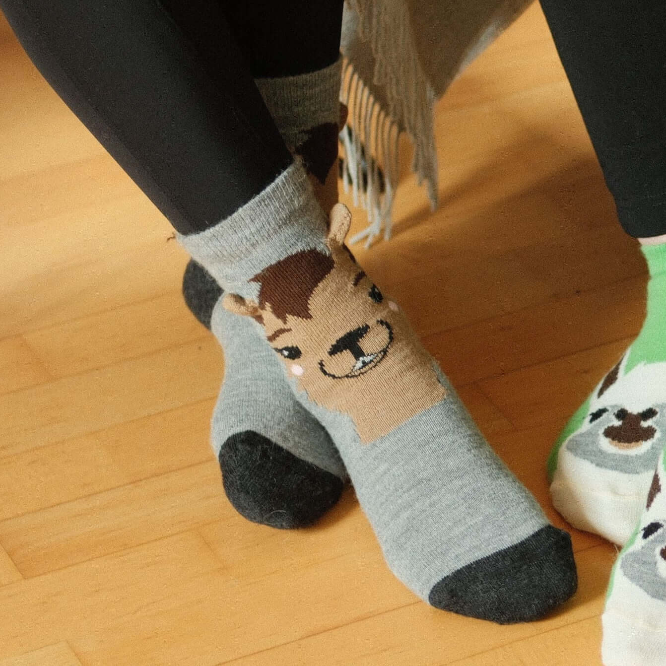 Sommer Alpaka Socken mit 3D-Alpaka-Motiv für Damen und Herren – warm, weich und stylisch