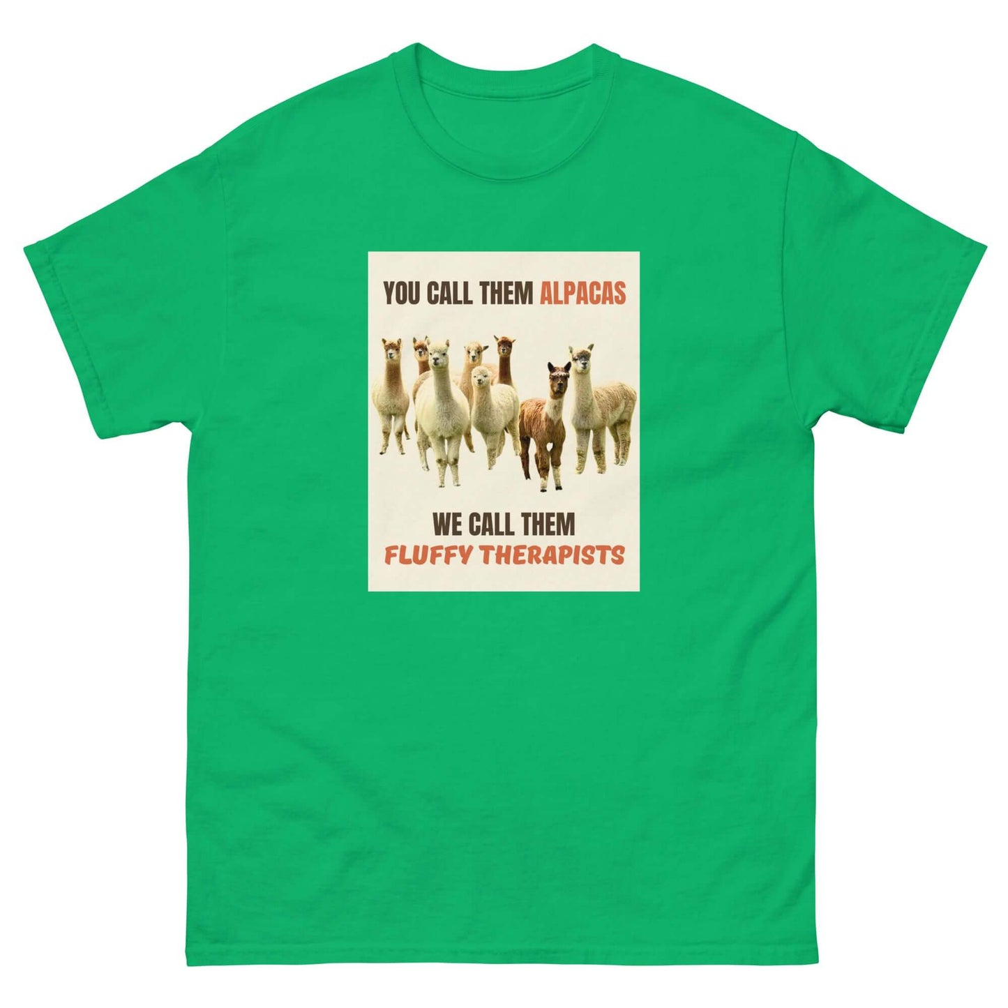 alpaka fans shirt mit spruch fluffy therapists