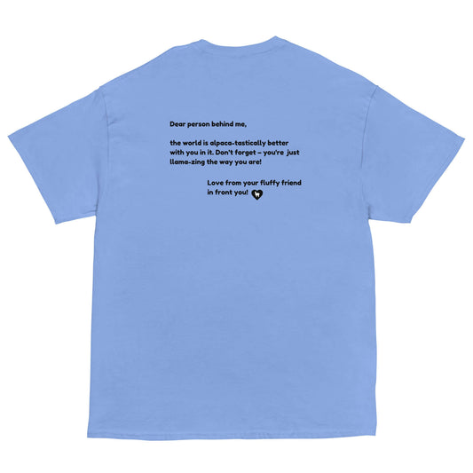 Alpaka T-Shirt mit inspirierender Botschaft für mentale Gesundheit