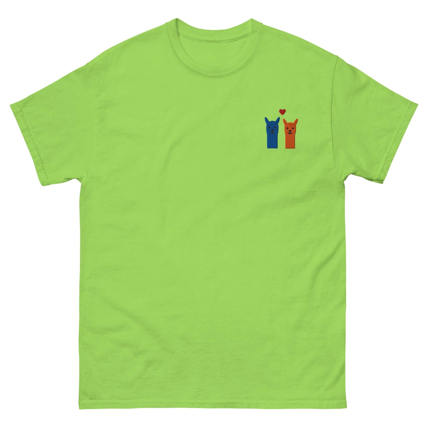 Lustiges Alpaka T-Shirt mit farbenfroher Stickerei, perfekt für den Sommer