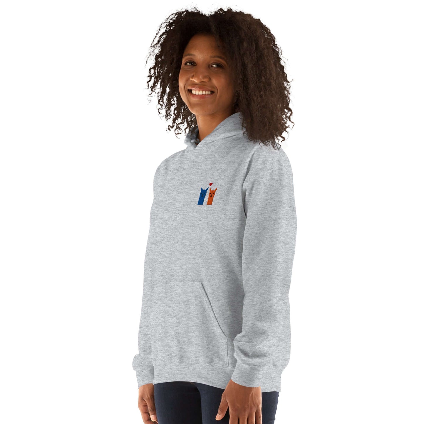 hoodie mit alpaka motiv herz emoji