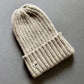 Handgestrickte Mütze aus 100% Baby-Alpakawolle – Unisex Beanie in Grau