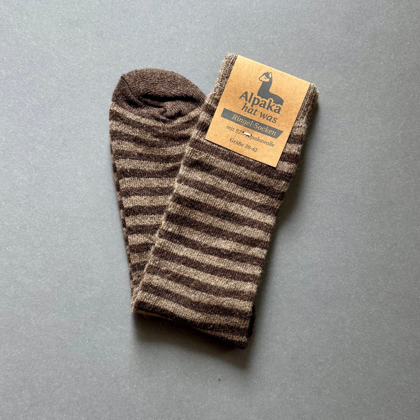 Gestreifte Alpaka Socken aus 92% Alpakawolle – Mit Ringelmuster für Damen und Herren