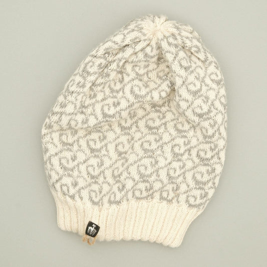 Cuddly soft hat made from 100% baby alpaca wool | Various designs in grey, white, and navy & warm through cold days