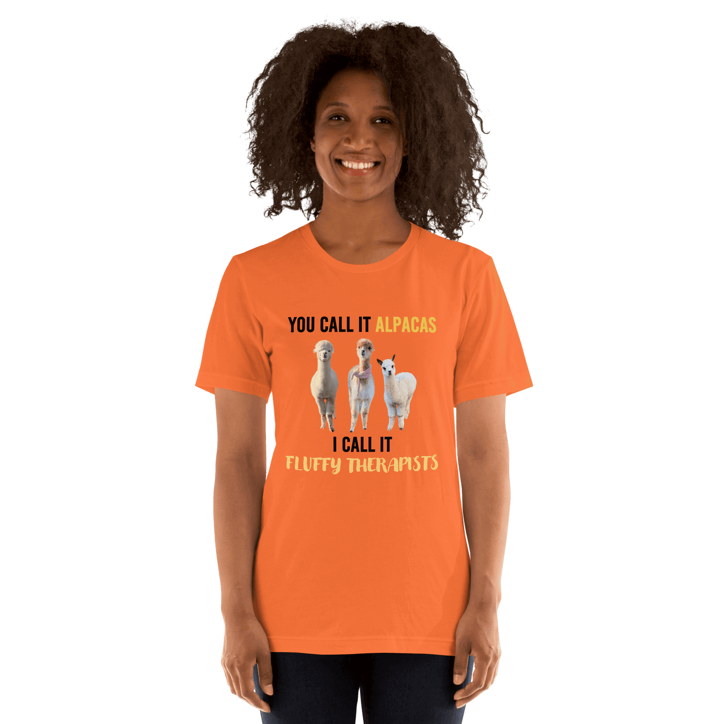 Alpaca T-Shirt "Fluffy Therapists" – Mental Health Support &amp; Alpaca Design