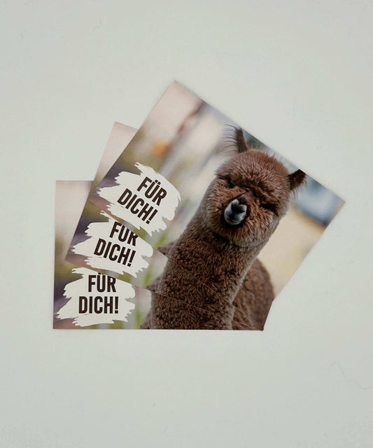 Alpaka Postkarte "Für Dich" – Süßes Alpakababy Motiv & perfekte Geschenkidee für Alpaka-Fans