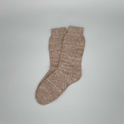 Beige Alpaka Kindersocken aus 92% Alpakawolle, warm, weich und atmungsaktiv (Größen 27-34)