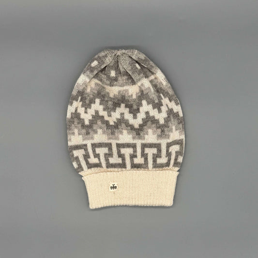 Alpakwolle Mütze für Damen und Herren in einem modernen Inka-Design