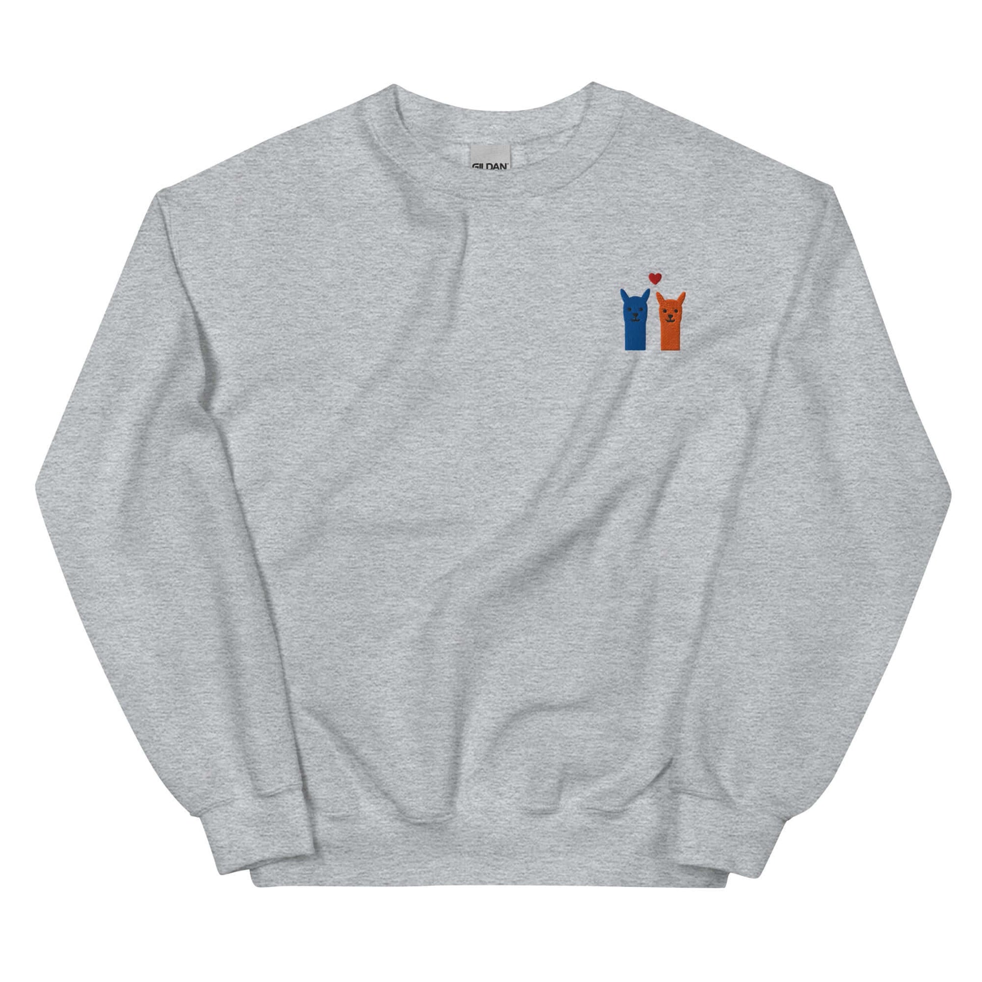 Weicher Baumwollpullover mit Alpaka-Stickerei und Herz-Motiv