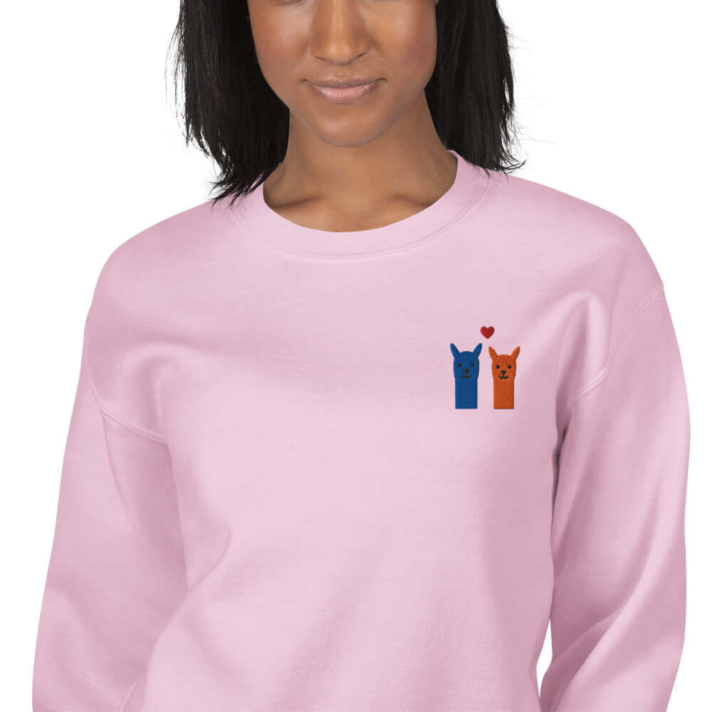 Unisex Alpaka Sweatshirt aus Baumwollmix mit hochwertiger Stickerei