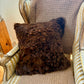 Fluffy cushion cover made of alpaca wool | 100% natural alpaca fur & 40x40cm | Available in brown or black