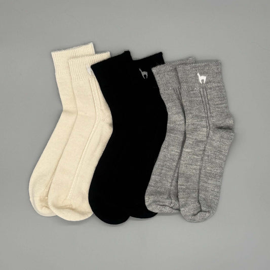 Alpaka Crew Socken kaufen – Graue Alpakawolle Socken für Damen und Herren