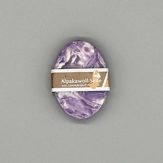 Handgemachte Alpakawoll-Seife mit natürlichem Lavendelduft