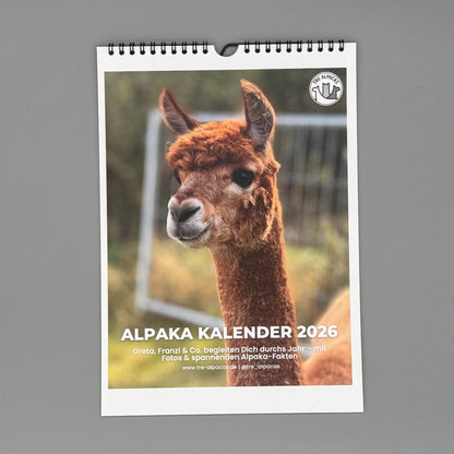 Alpaka Kalender 2026 – Alpakas Fotokalender mit Fakten & Alpaka-Motive