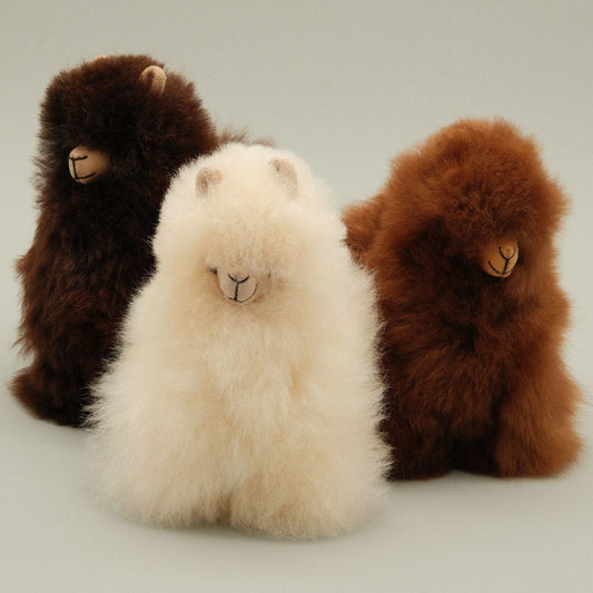 Alpaca stuffed animal made from real baby alpaca fur – handmade &amp; allergy-friendly (15 cm) 