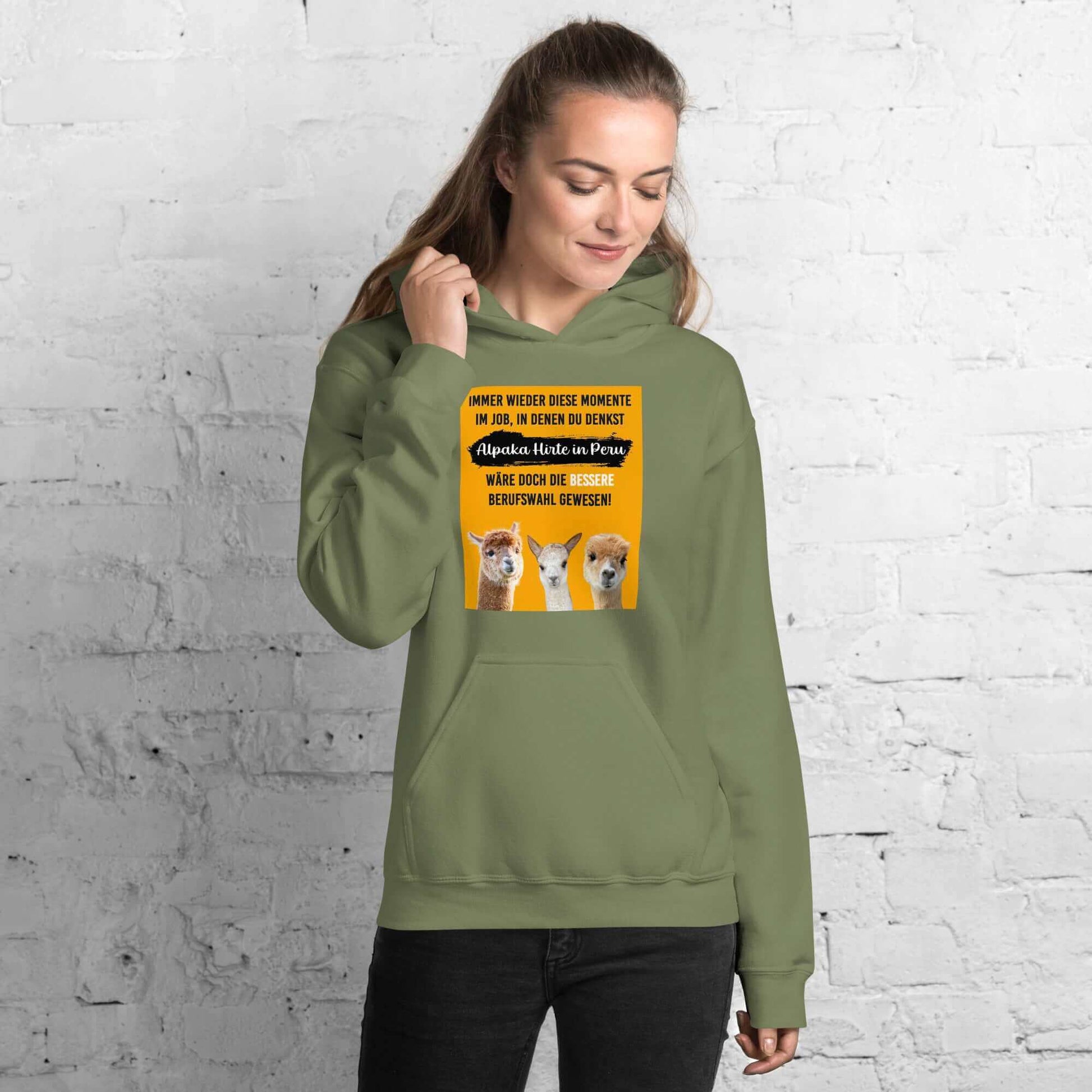 Kapuzenpullover mit süßem Alpaka-Motiv - toller Look und weiches Material