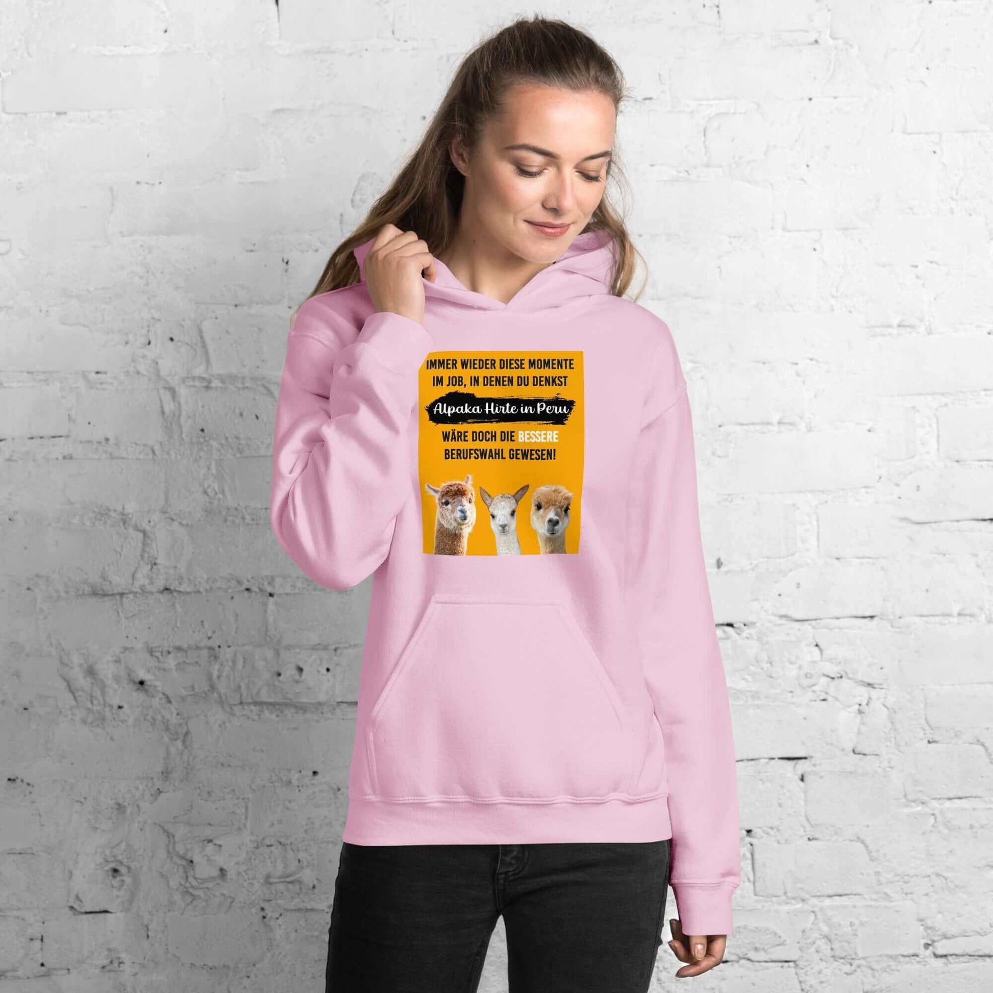 Warm und stylischer Alpaka Hoodie – hochwertiger Druck mit lustigem Alpaka Spruch