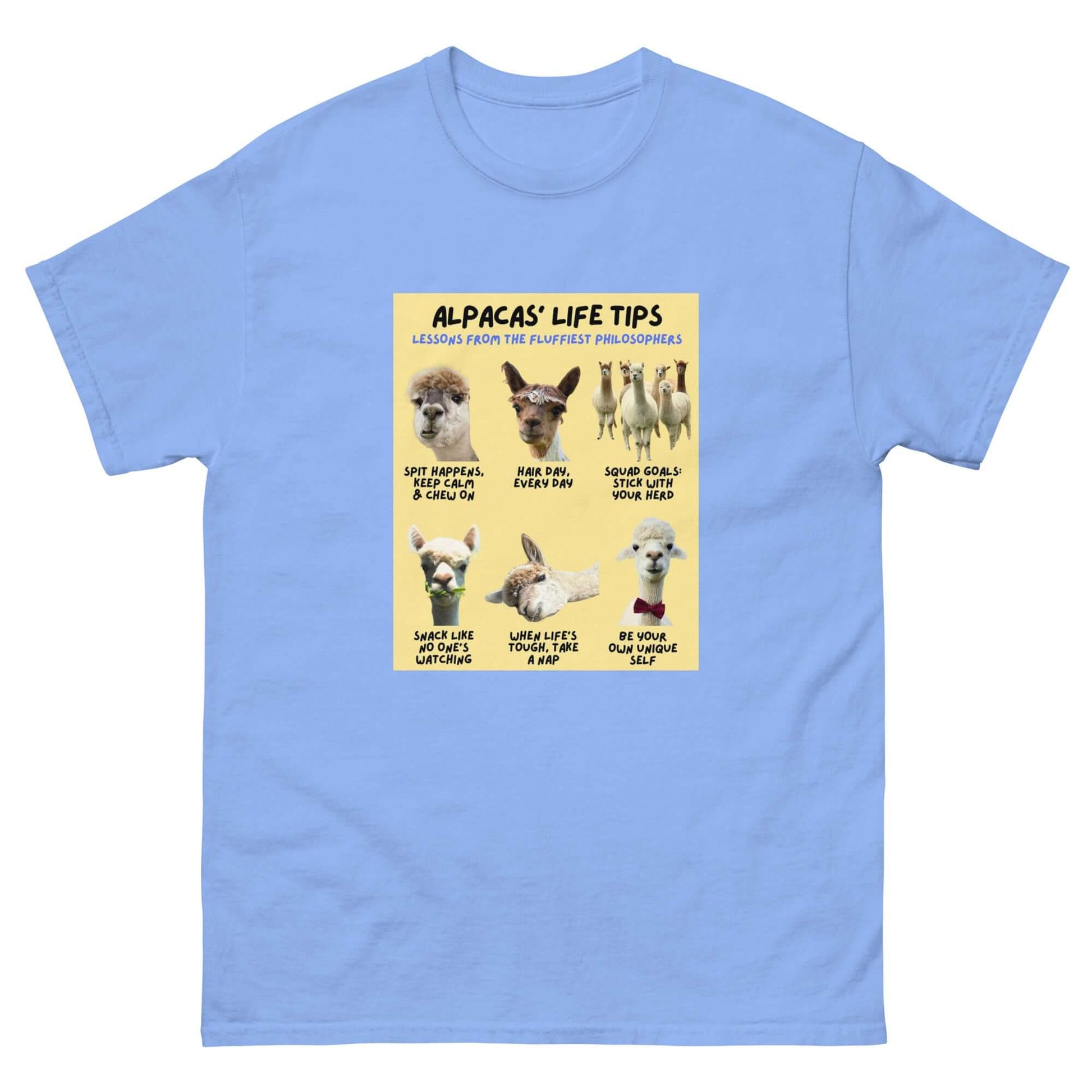 Buntes Alpaka T-Shirt für Kinder und Erwachsene mit Humor