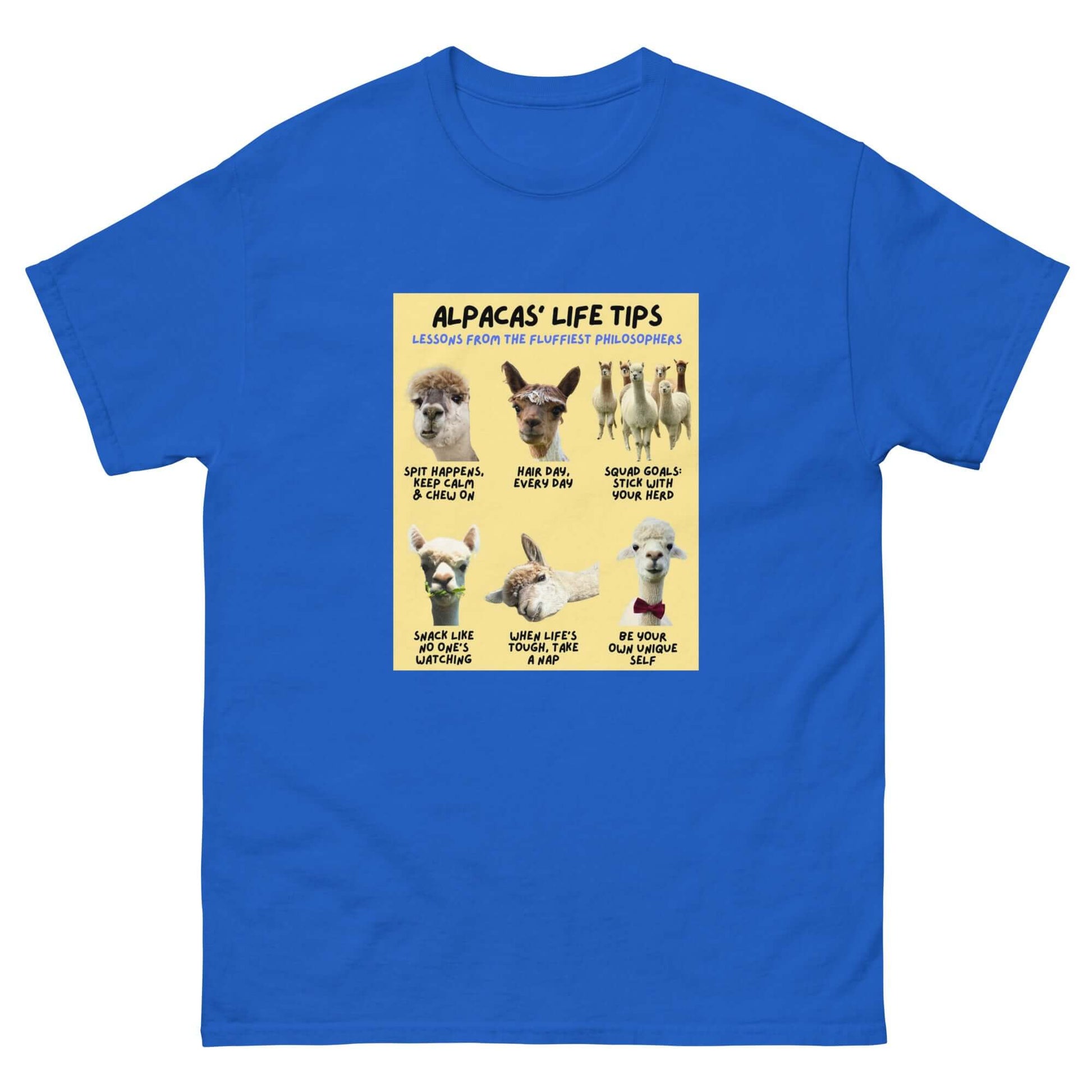 Hochwertiges Baumwoll-T-Shirt mit süßem Alpaka-Print