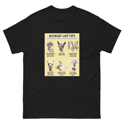 Lustiges Alpaka T-Shirt mit Spruch 'Spit happens, keep calm and chew on'