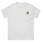 Graues T-Shirt mit gesticktem Alpaka-Emoji, ideal für Alpaka-Fans, aus 100% Baumwolle, unisex Design.