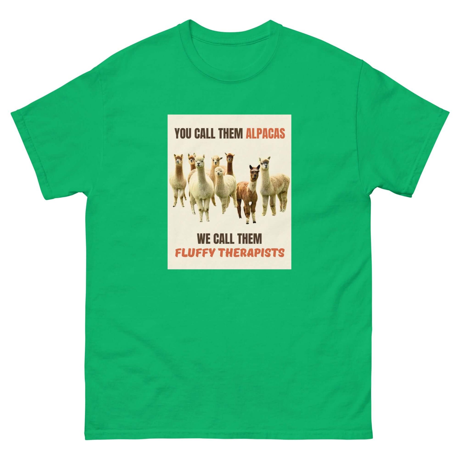 alpaka fans shirt mit spruch fluffy therapists