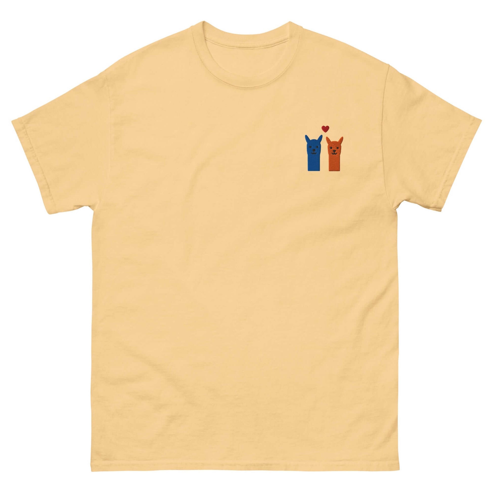 Sommerliches T-Shirt mit Alpaka-Motiv und Herz, aus weicher Baumwolle gefertigt