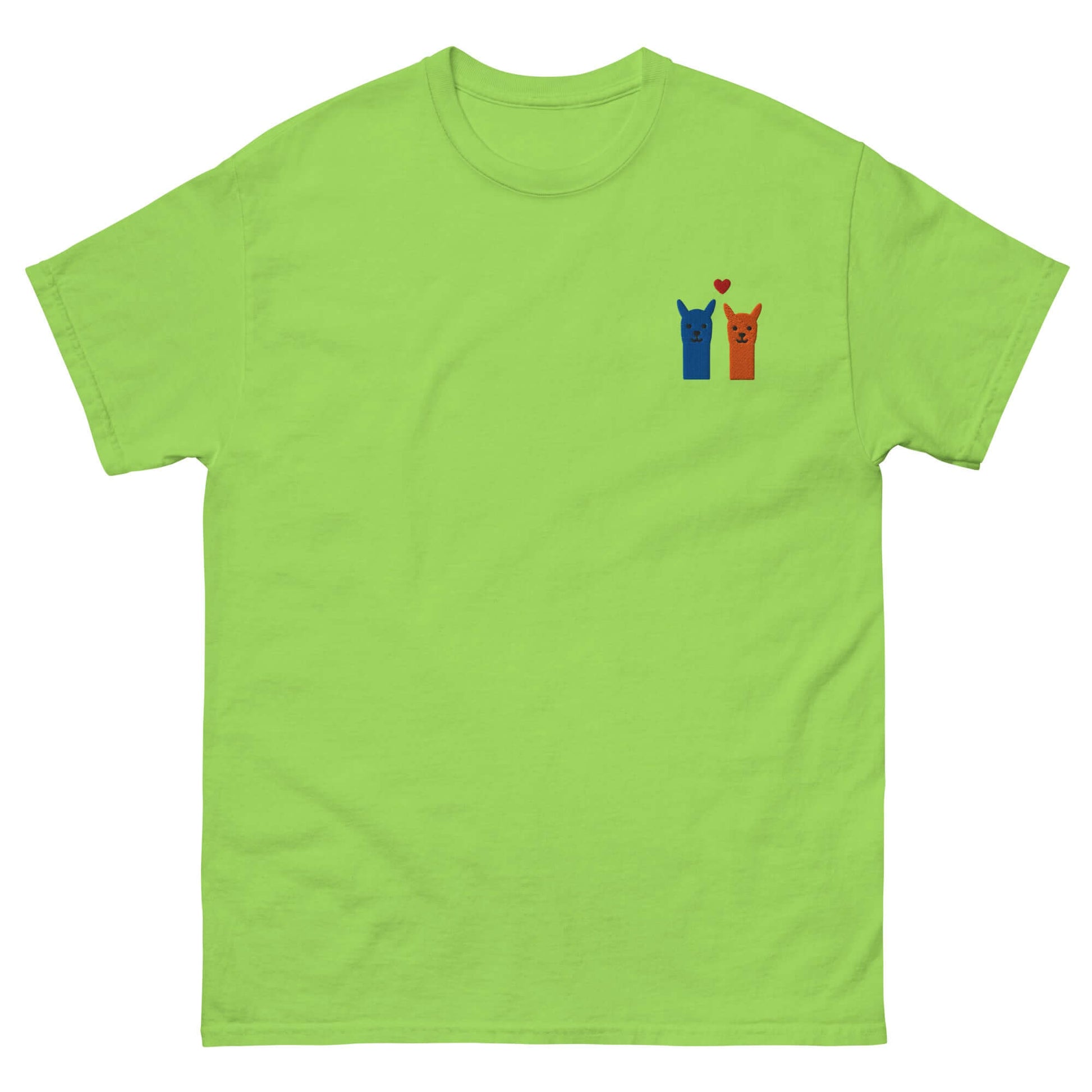 Lustiges Alpaka T-Shirt mit farbenfroher Stickerei, perfekt für den Sommer
