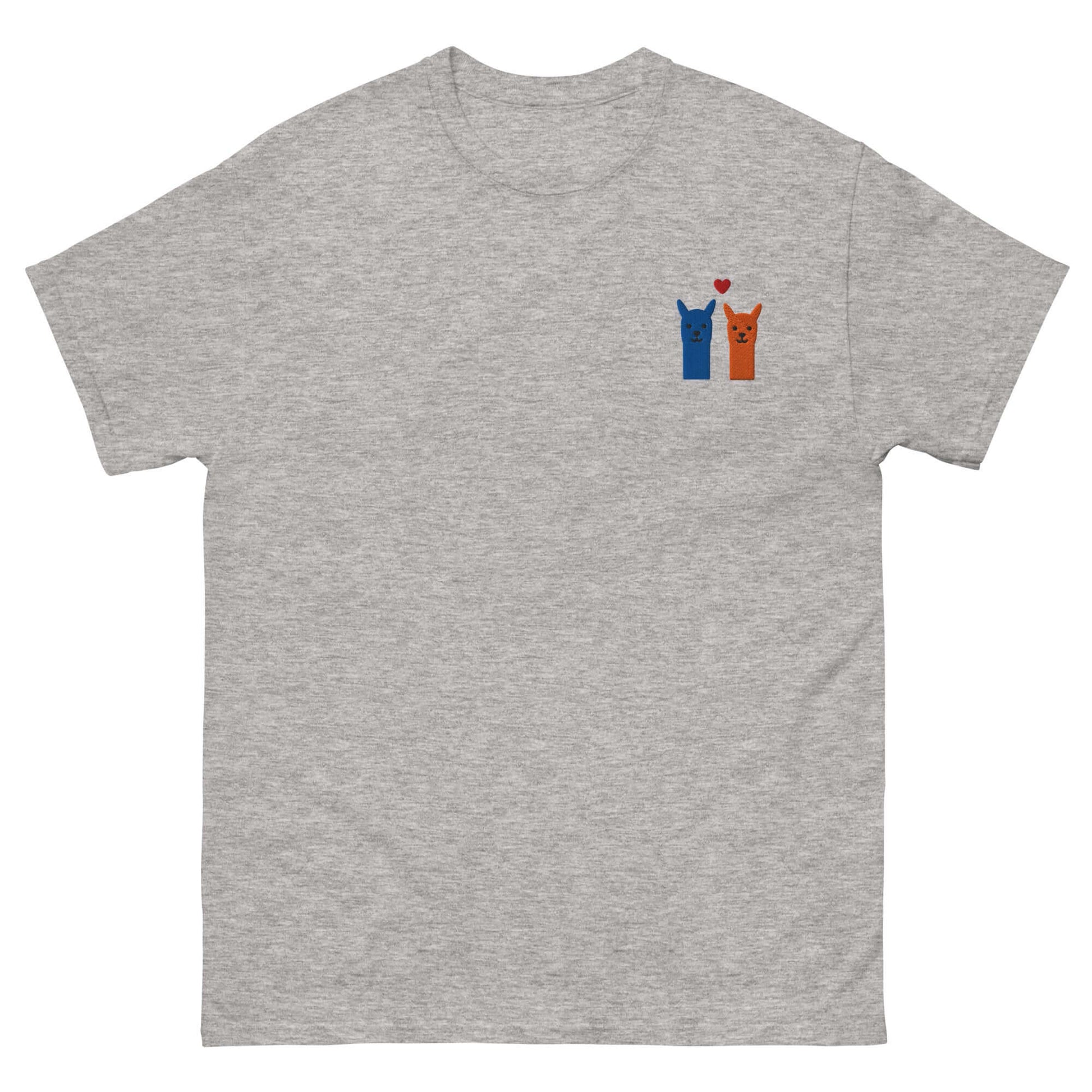 Unisex T-Shirt mit süßem Alpaka-Design und Herz, erhältlich in mehreren Farben