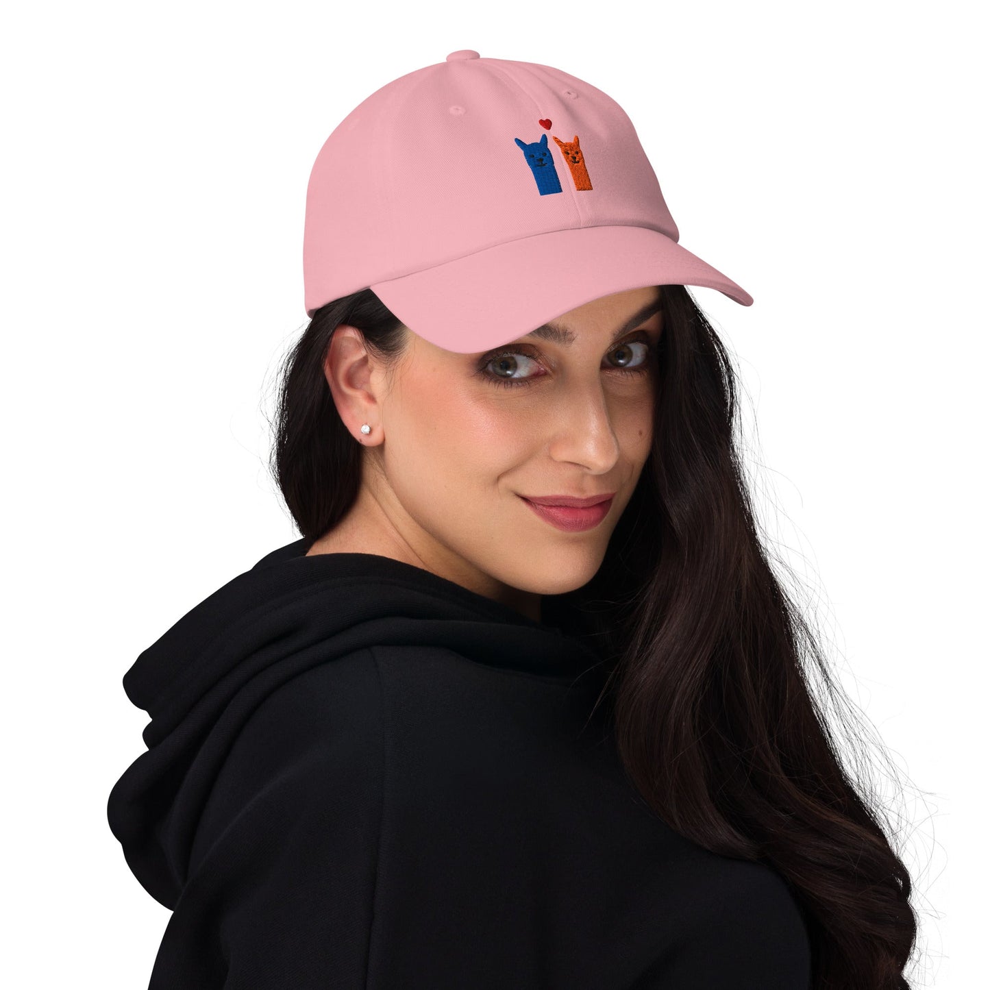 Cord Baseball Cap mit zwei süßen Alpakas und Herz als Tiermotiv