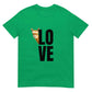 Alpaka Shirt „Love“ mit Franzl – Süßes Lama Motiv T-Shirt Unisex in grünem Design.