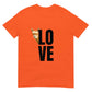 Alpaka Shirt Love mit Franzl – Süßes Lama Motiv auf orangefarbener Unisex T-Shirt Vorderseite.