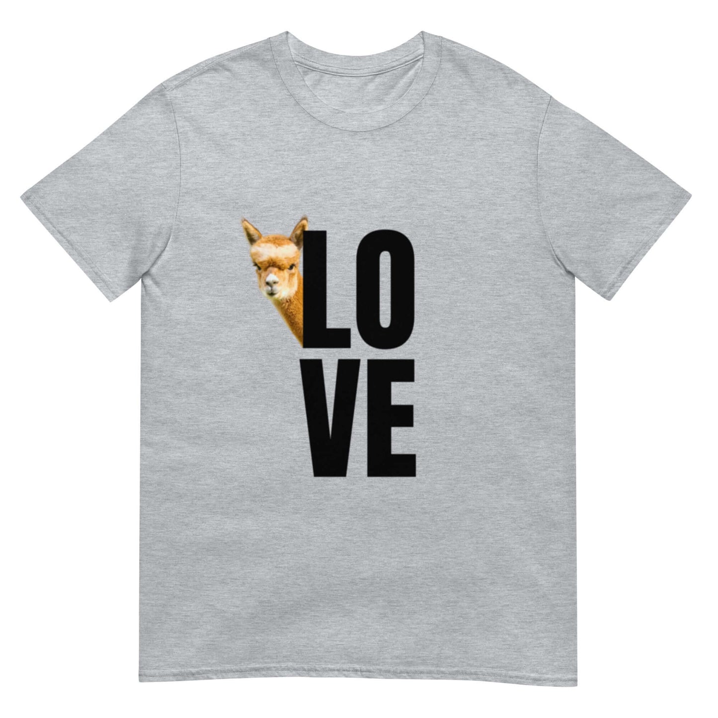Alpaka Shirt Love mit Franzl – Süßes Lama Motiv T-Shirt Unisex mit romantischem Design.