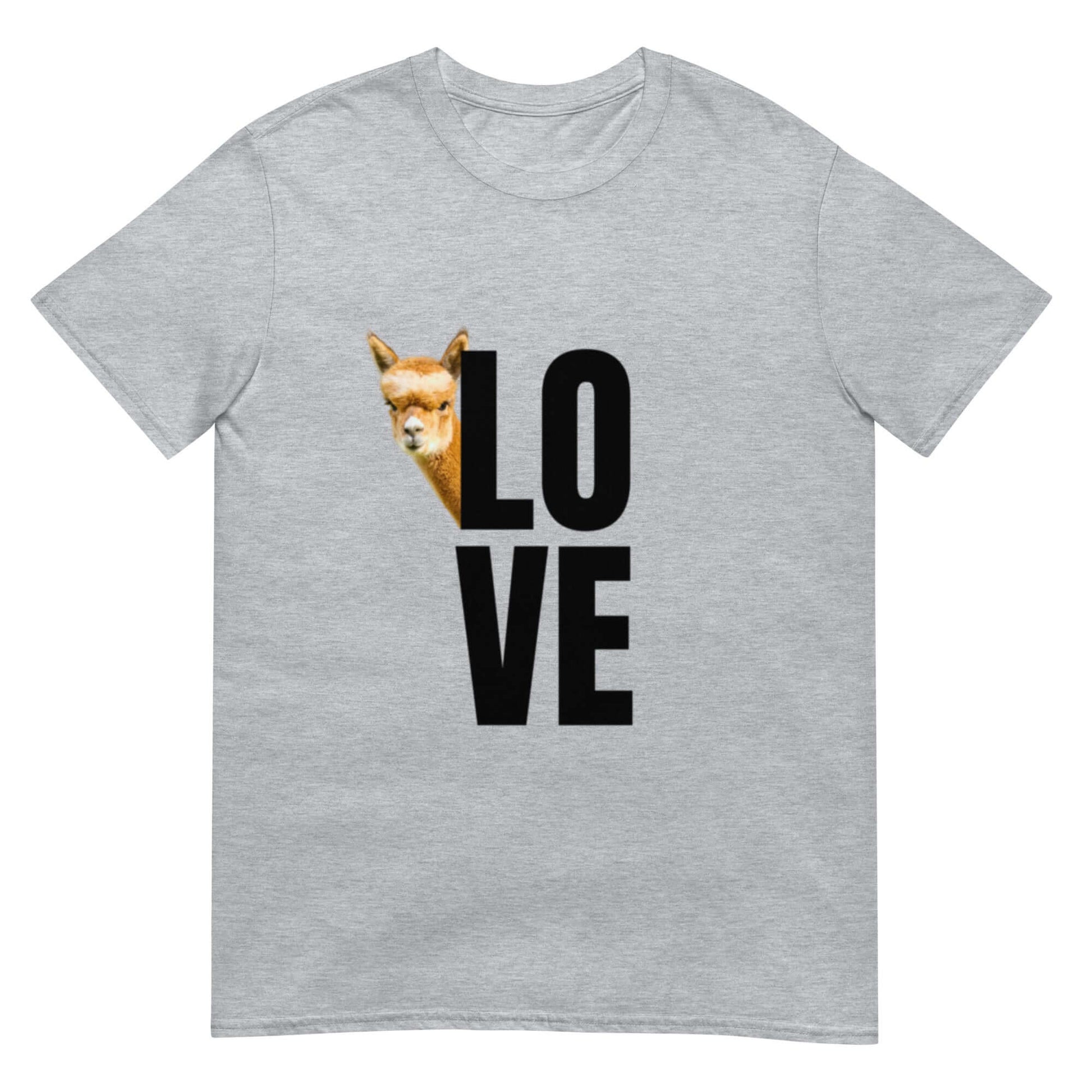 Alpaka Shirt Love mit Franzl – Süßes Lama Motiv T-Shirt Unisex mit romantischem Design.