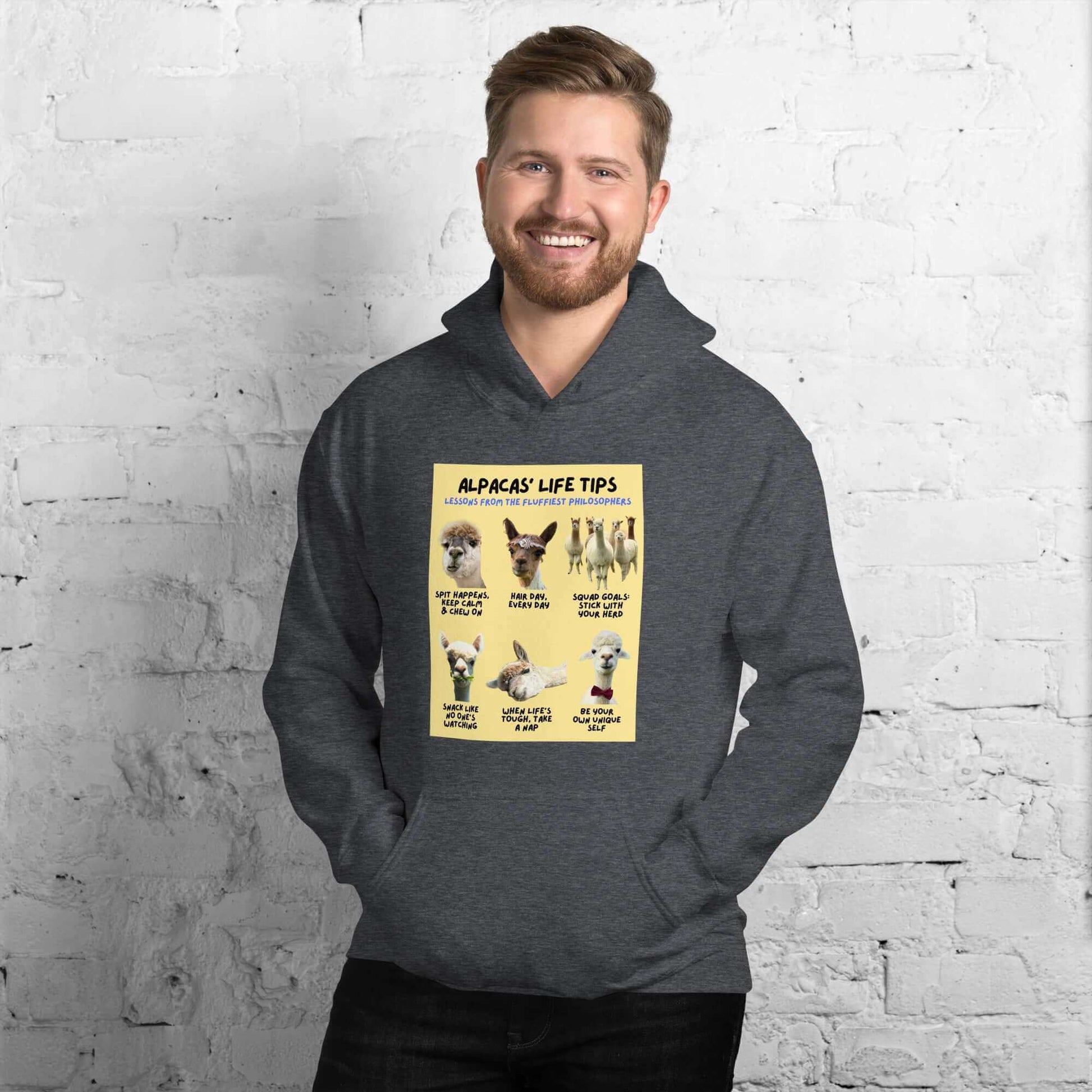 Humorvoller Kapuzenpullover mit Alpaka-Print und witzigen Sprüchen, bequeme Unisex Passform