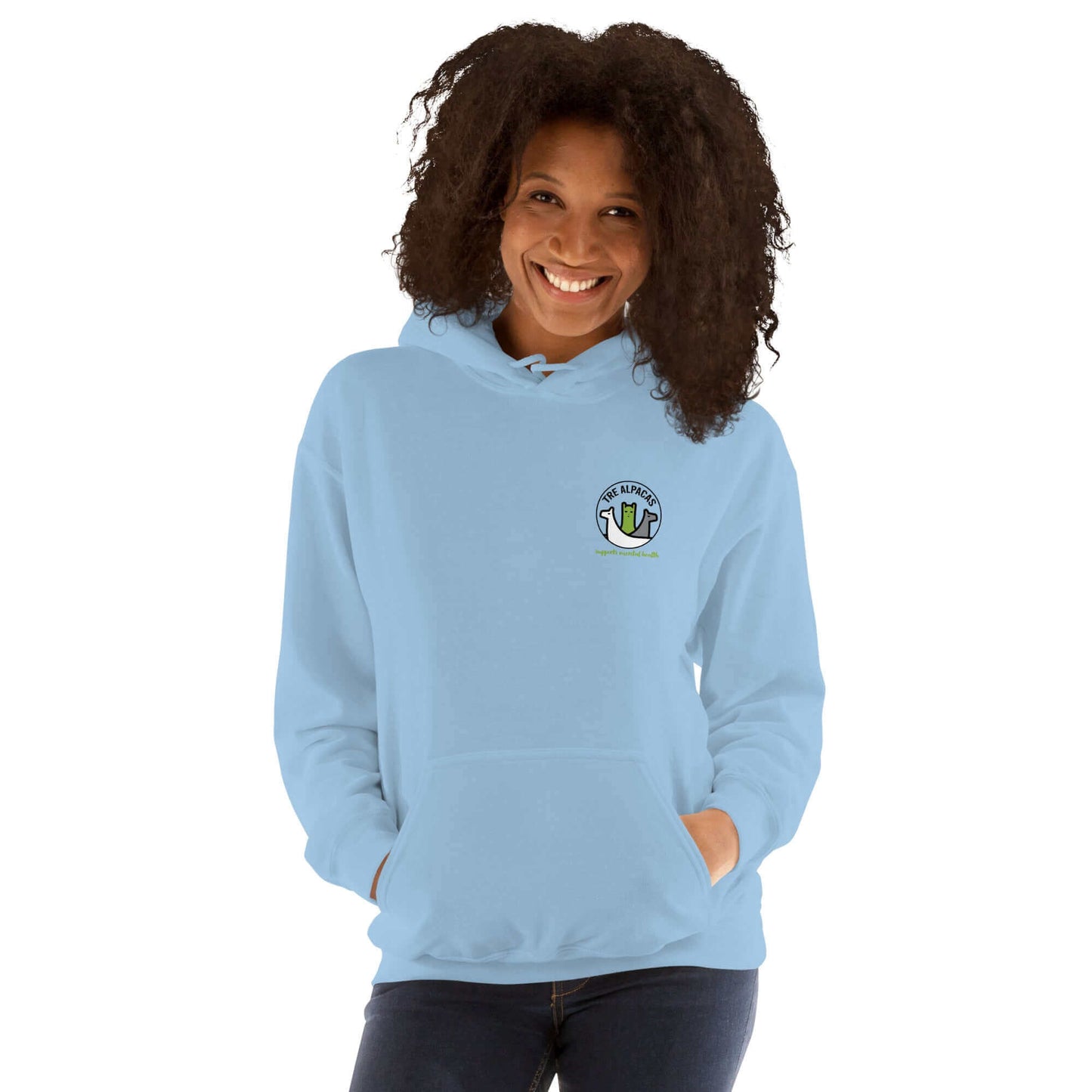 Alpaka Hoodie mit positivem Statement – stylischer Unisex Pullover in verschiedenen Farben