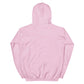 Rückansicht eines niedlichen rosa Alpaka Hoodies mit Kapuze, ideal für gemütliche Outfits.