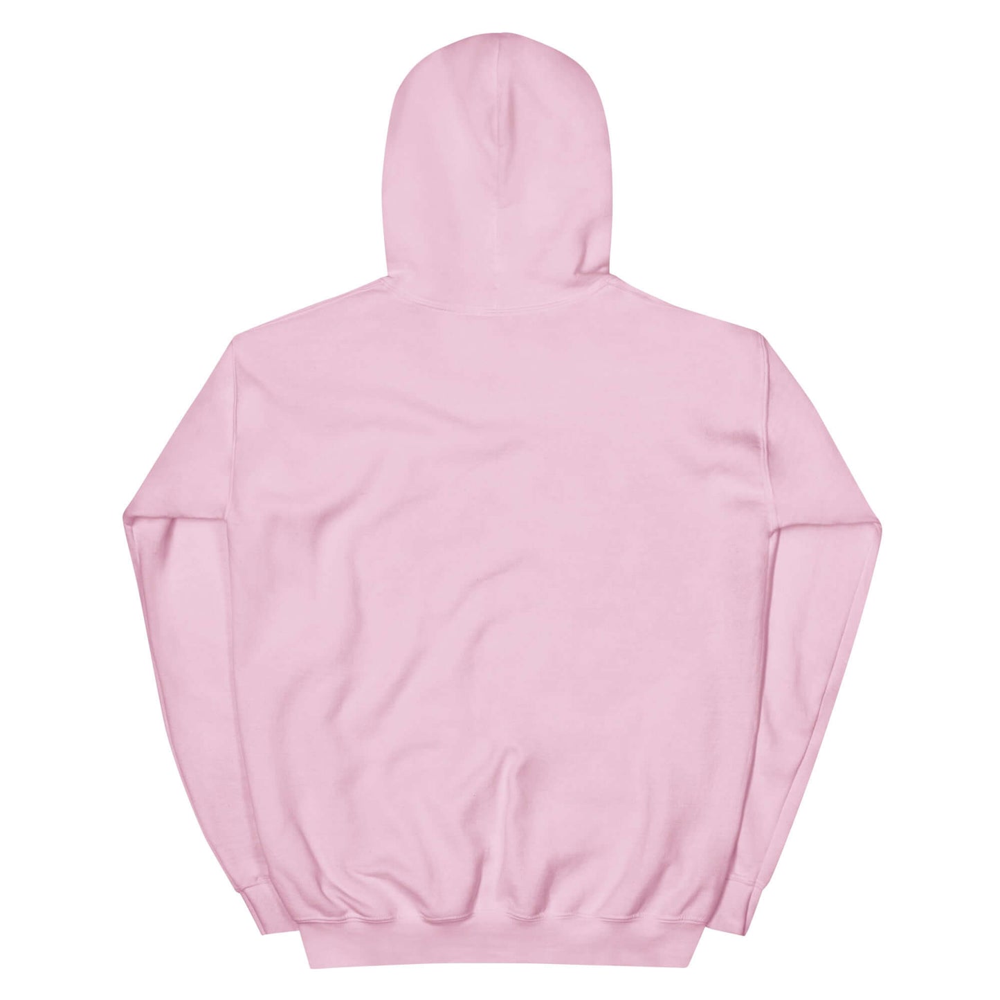 Rückansicht eines niedlichen rosa Alpaka Hoodies mit Kapuze, ideal für gemütliche Outfits.