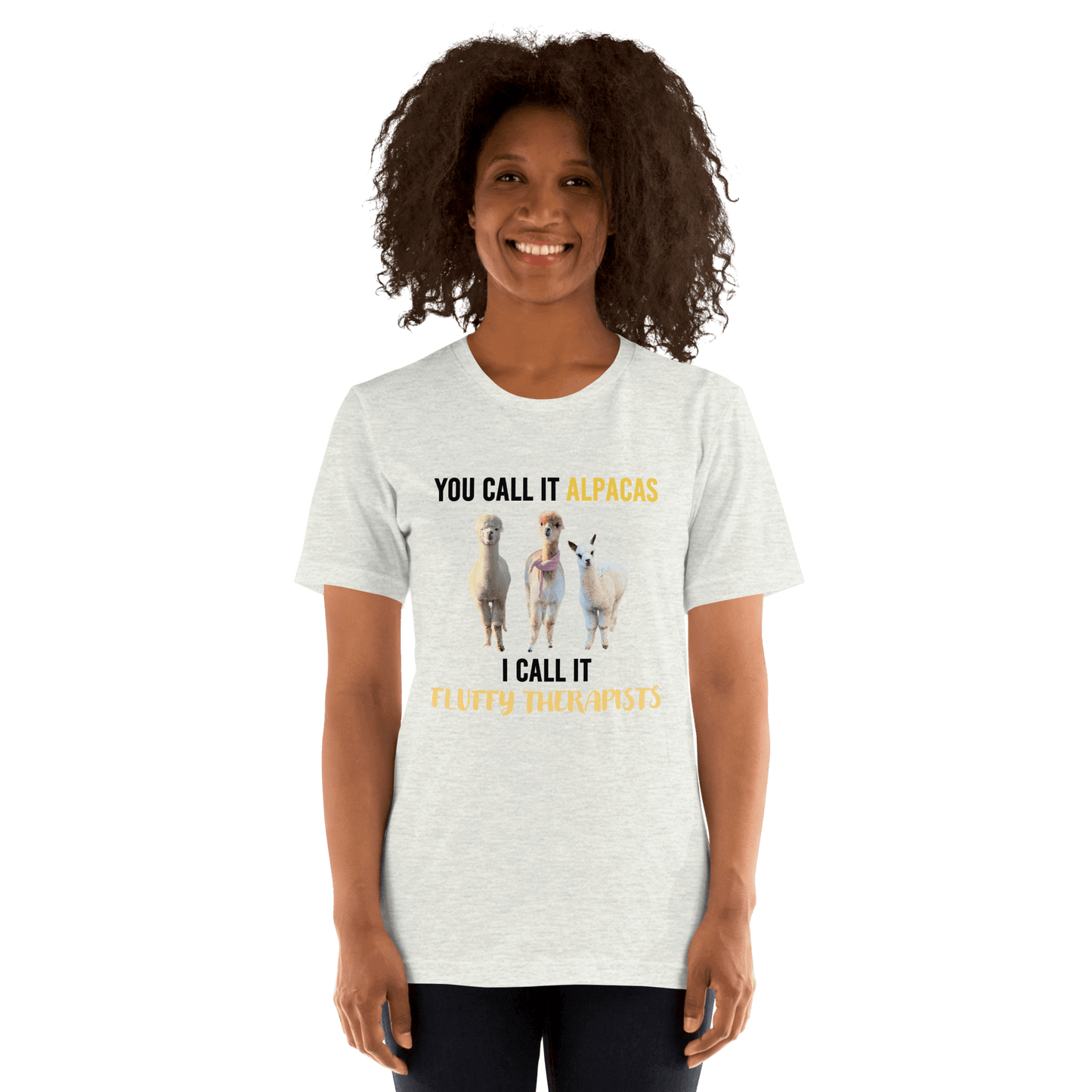 Alpaca T-Shirt "Fluffy Therapists" – Mental Health Support &amp; Alpaca Design