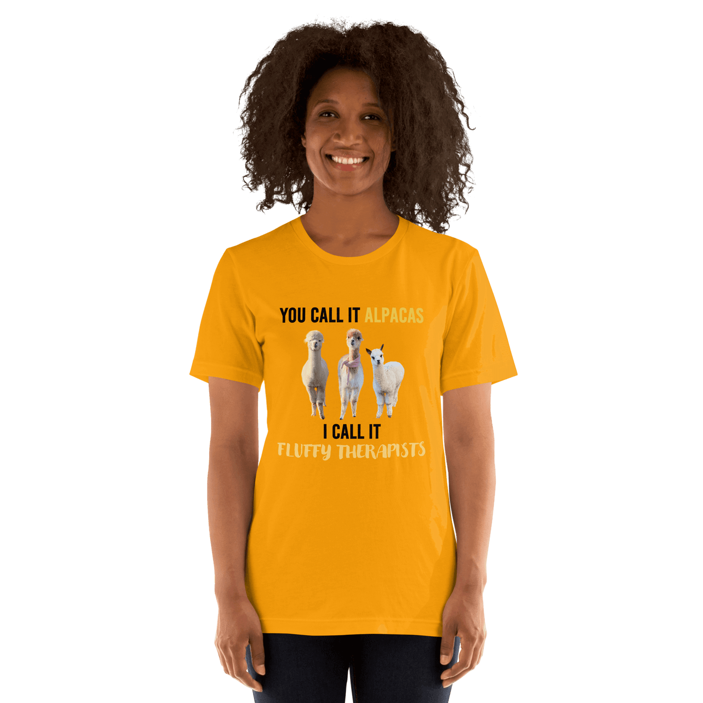 Alpaca T-Shirt "Fluffy Therapists" – Mental Health Support &amp; Alpaca Design